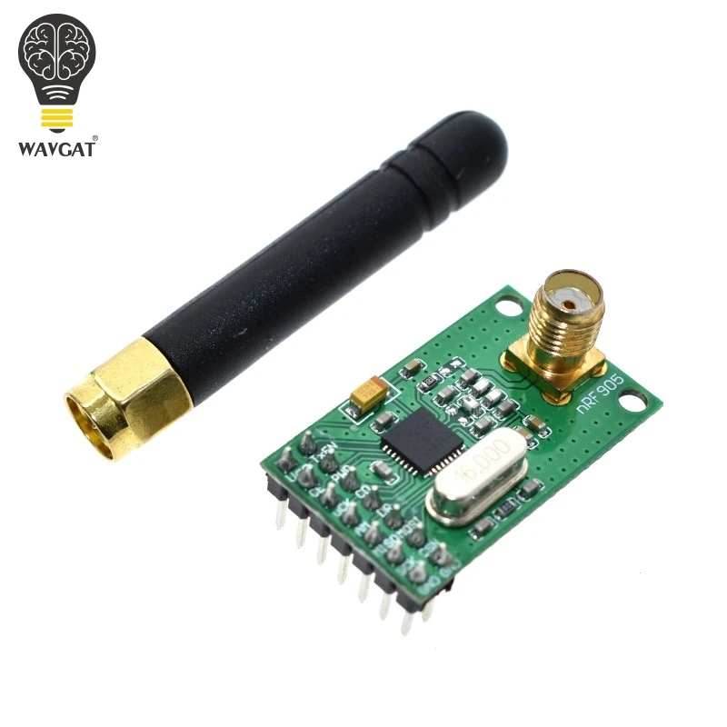WAVGAT NRF905 Wireless Transceiver Module Wireless Transmitter Receiver Board NF905SE With Antenna FSK GMSK 433 868 915 MHz
WAVGAT NRF905 Wireless Transceiver Module Wireless Transmitter Receiver Board NF905SE With Antenna FSK GMSK 433 868 915 MHz