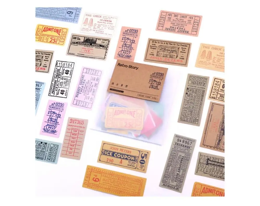 Retro Ticket stub Notes Label date Calendar mushroom sample stamps kraft paper Sticker DIY Planner Scrapbooking index Stickers
Retro Ticket stub Notes Label date Calendar mushroom sample stamps kraft paper Sticker DIY Planner Scrapbooking index Stickers
