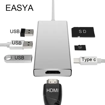 EASYA USB Type C Hub to HDMI support dex mode for Samsung s8/s9/note8 Thunderbolt 3 USB-C with TF SD Card Reader Slot HUB 3.0
EASYA USB Type C Hub to HDMI support dex mode for Samsung s8/s9/note8 Thunderbolt 3 USB-C with TF SD Card Reader Slot HUB 3.0