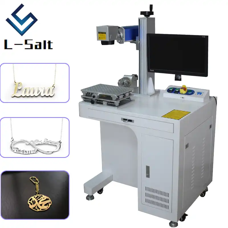 Fiber laser marking machine for metal deep engraving and cutting name necklace jewelry