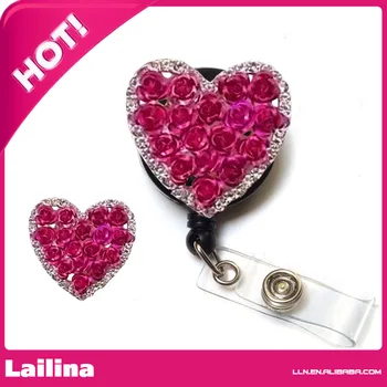 Bling Rhinestone Retractable Badge Reel/ ID Badge Holder / Brooch / Pendant /Id Badge Holder( Heart Shape with Rose Flowers )
Bling Rhinestone Retractable Badge Reel/ ID Badge Holder / Brooch / Pendant /Id Badge Holder( Heart Shape with Rose Flowers )