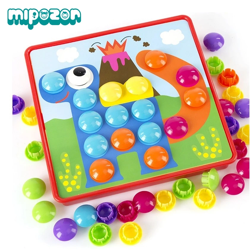 

MIPOZOR 3D Puzzles Toys For Children Composite Picture Puzzle Creative Mosaic Mushroom Nail Kit Educational Toys Art Kids Toy