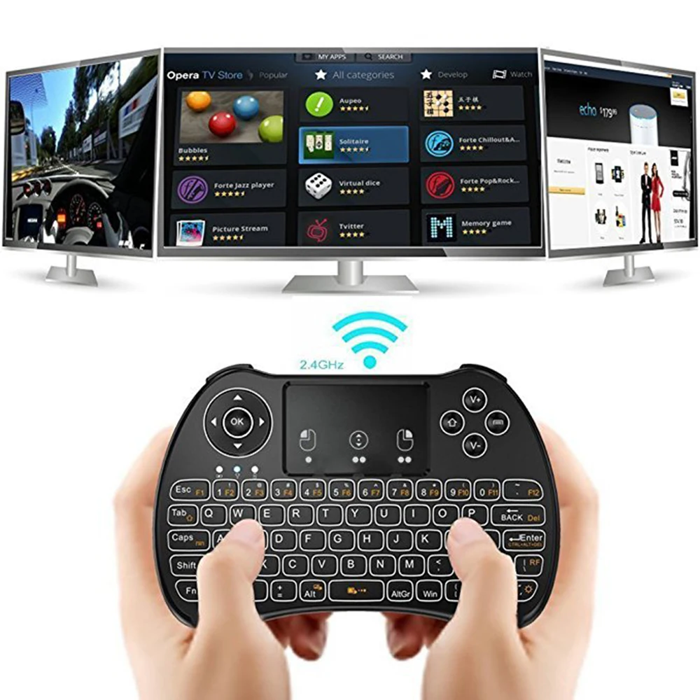 New H9 color backlight wireless mini handheld remote control keyboard air mouse For Set-Top Box smart TV PC Gaming
New H9 color backlight wireless mini handheld remote control keyboard air mouse For Set-Top Box smart TV PC Gaming