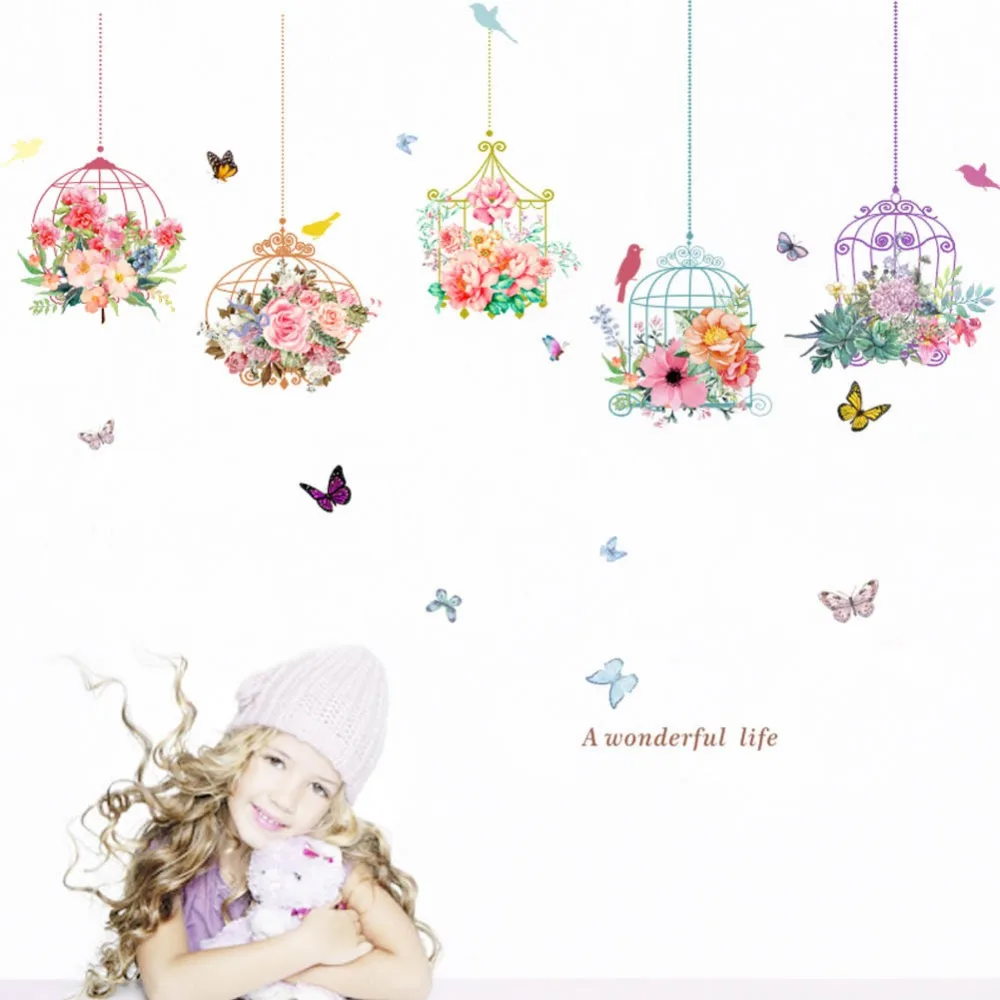 Pastrol Flower Bird Cage Wall Sticker For Kids Room Home Decoration Plane PVC Mural Window Removable Cartoon Diy Wallposters
Pastrol Flower Bird Cage Wall Sticker For Kids Room Home Decoration Plane PVC Mural Window Removable Cartoon Diy Wallposters