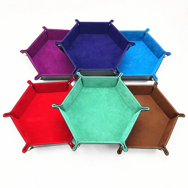 Hexagon Foldable PU Leather Dice Trays Velvet Cloth Desktop Key Wallet Coin Storage Box Tray 18*18cm
Hexagon Foldable PU Leather Dice Trays Velvet Cloth Desktop Key Wallet Coin Storage Box Tray 18*18cm