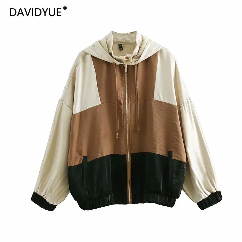 Winter patchwork hooded bomber jacket women basic coats Fashion Long Sleeve Zipper baseball outwear casual ladies jacket 2018
Winter patchwork hooded bomber jacket women basic coats Fashion Long Sleeve Zipper baseball outwear casual ladies jacket 2018