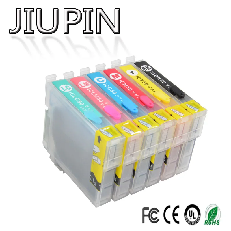 6pcs Compatible ink cartridge IC50 for EP-301/302/320/702A/703A/704A/774A/705A/801A/802A/803A/803AW/804A/ 804AW PRINTER
6pcs Compatible ink cartridge IC50 for EP-301/302/320/702A/703A/704A/774A/705A/801A/802A/803A/803AW/804A/ 804AW PRINTER