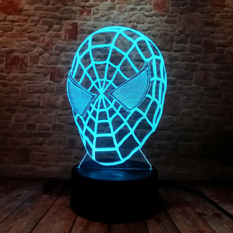 Luminous Spider-Man Model 3D Illusion Led Lamp Colorful Nightlight Flash Lighting The Amazing SpiderMan Mask Action Figure Toys
Luminous Spider-Man Model 3D Illusion Led Lamp Colorful Nightlight Flash Lighting The Amazing SpiderMan Mask Action Figure Toys