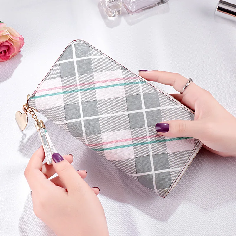 2019 Women Long Wallet Plaid PU Leather Tassel Purse Female Hit Color Clutch Bag Zipper Wallets Ladies Card Holder Money Bags
2019 Women Long Wallet Plaid PU Leather Tassel Purse Female Hit Color Clutch Bag Zipper Wallets Ladies Card Holder Money Bags