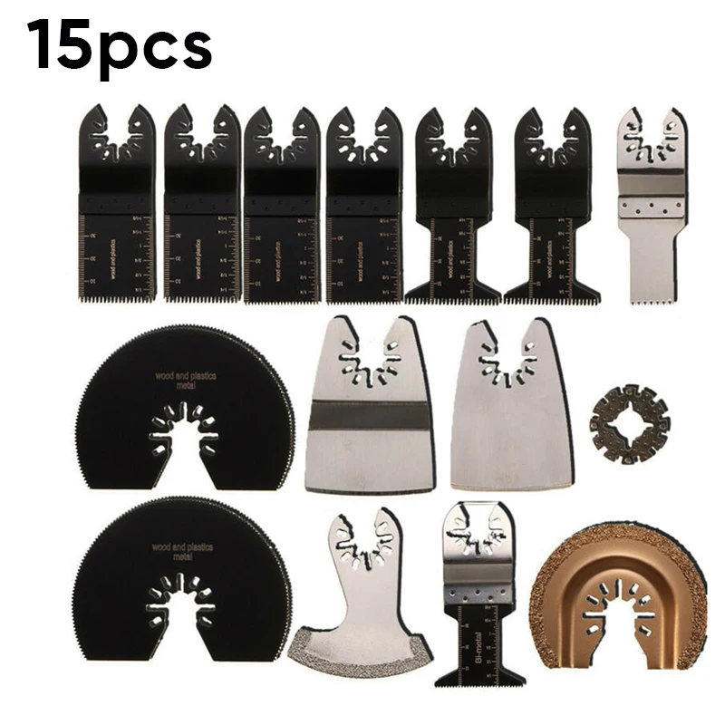 15 pcs/Set Oscillating Tool Accessories Multitool Woodworking Kit Replacement