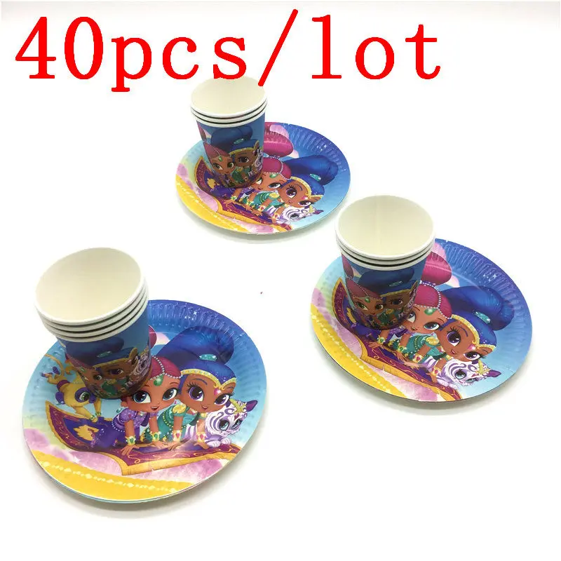 Shimmer And Shine Theme 40Pcs/Lot Disposable Cups Plates Set Baby Shower Boy Girl Birthday Party Family Party Decoration Supply
Shimmer And Shine Theme 40Pcs/Lot Disposable Cups Plates Set Baby Shower Boy Girl Birthday Party Family Party Decoration Supply