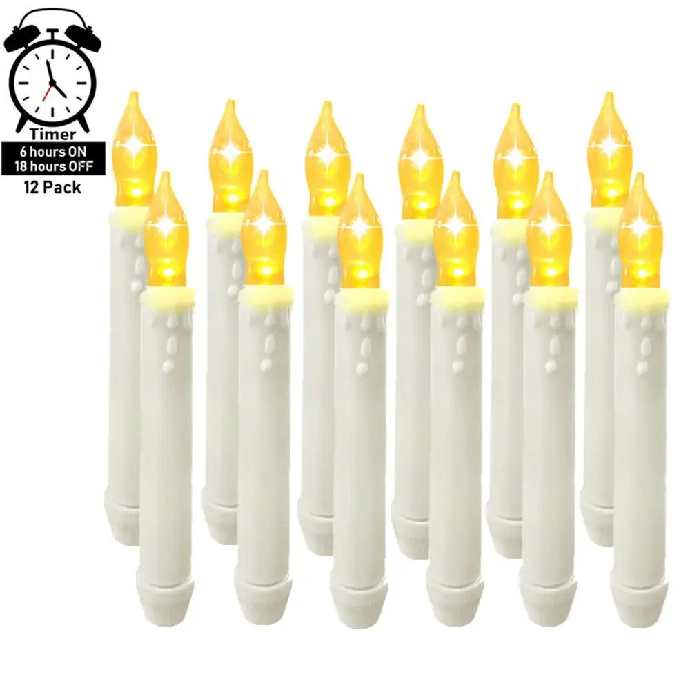 Fake Candles with Timer Led Battery Operated Flameless Window Taper Candle for Harri Potter Dripless Flickering Candle Light
Fake Candles with Timer Led Battery Operated Flameless Window Taper Candle for Harri Potter Dripless Flickering Candle Light