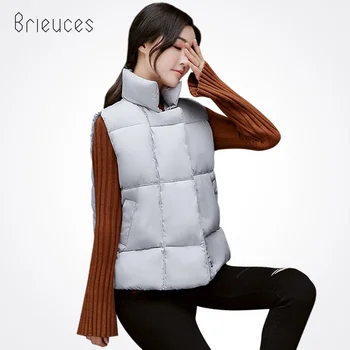 Brieuces short solid stand collar loose casual keep warm thick autumn winter vest women zipper black winter waist coat women
Brieuces short solid stand collar loose casual keep warm thick autumn winter vest women zipper black winter waist coat women