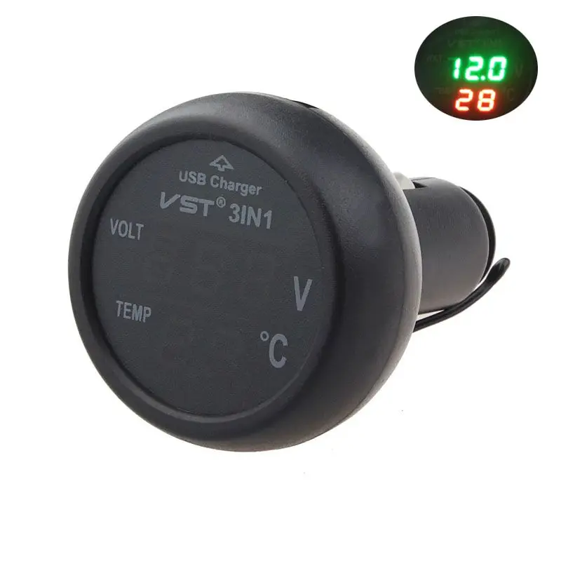 3 In 1 Auto Car USB Charger LED Digital Thermometer Battery Monitor Voltmeter Cigarette Lighter Power Car-Charger Car accessory
3 In 1 Auto Car USB Charger LED Digital Thermometer Battery Monitor Voltmeter Cigarette Lighter Power Car-Charger Car accessory