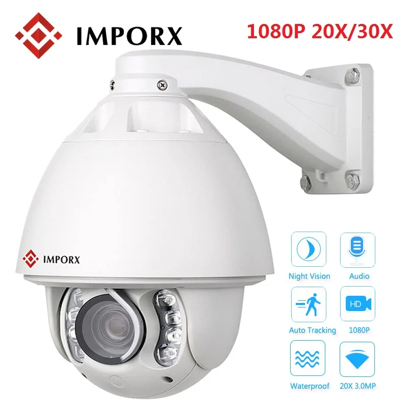 

IMPORX 1080P 20X ZOOM Auto Tracking PTZ IP Camera HD 2MP 30X ZOOM POE IR-CUT High Speed Dome Network Camera Not Audio With Wiper