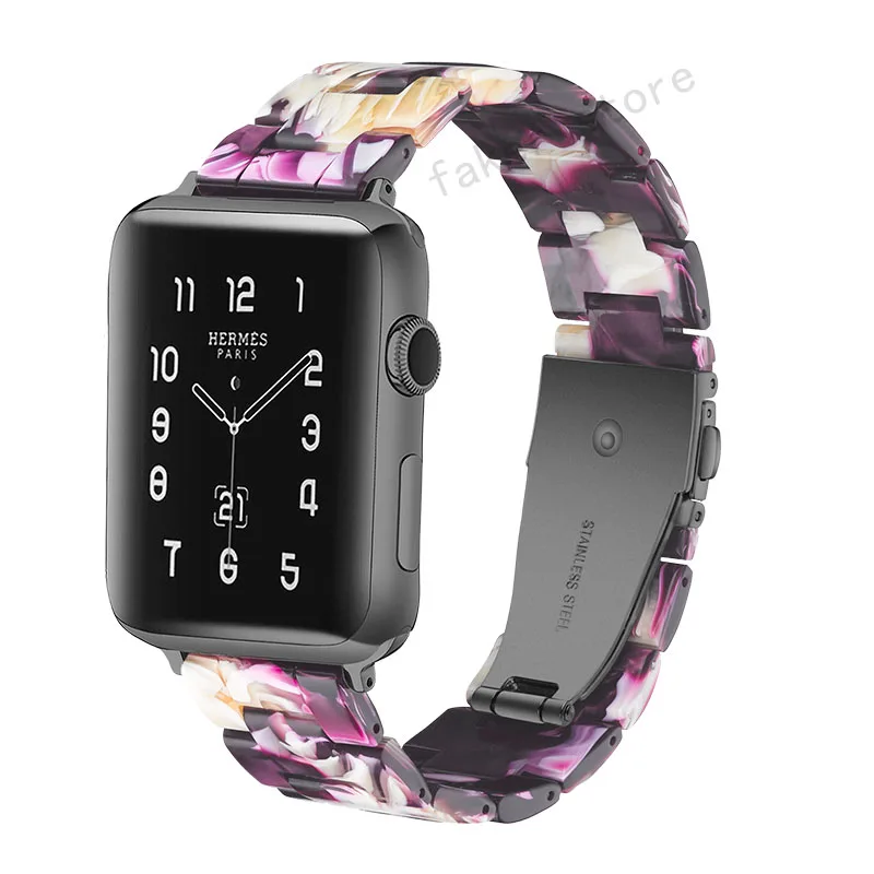 Ремешок из смолы для apple watch series 4/3/2/1 44 40 42 мм 38 браслет iwatch наручный ремень