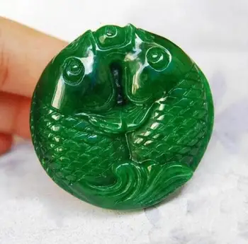 Fashion green jade stone double fish Pendant Men and women fashion sweater chain pendant jewelry DIY accessories wholesale
Fashion green jade stone double fish Pendant Men and women fashion sweater chain pendant jewelry DIY accessories wholesale