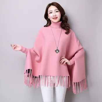 loose knit female sets tassel cloak shawls turtleneck sweater women Korean style pull fem me 2019 autumn winter over plus size
loose knit female sets tassel cloak shawls turtleneck sweater women Korean style pull fem me 2019 autumn winter over plus size