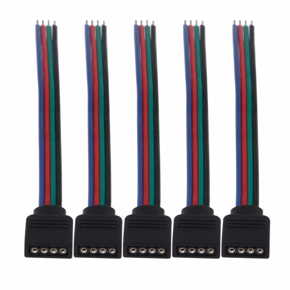 10/20/50/100 pcs/lot 4 pin Female plug RGB Connector Cable 10cm long wire For SMD 3528 5050 RGB LED Strip Lighting connection 
10/20/50/100 pcs/lot 4 pin Female plug RGB Connector Cable 10cm long wire For SMD 3528 5050 RGB LED Strip Lighting connection