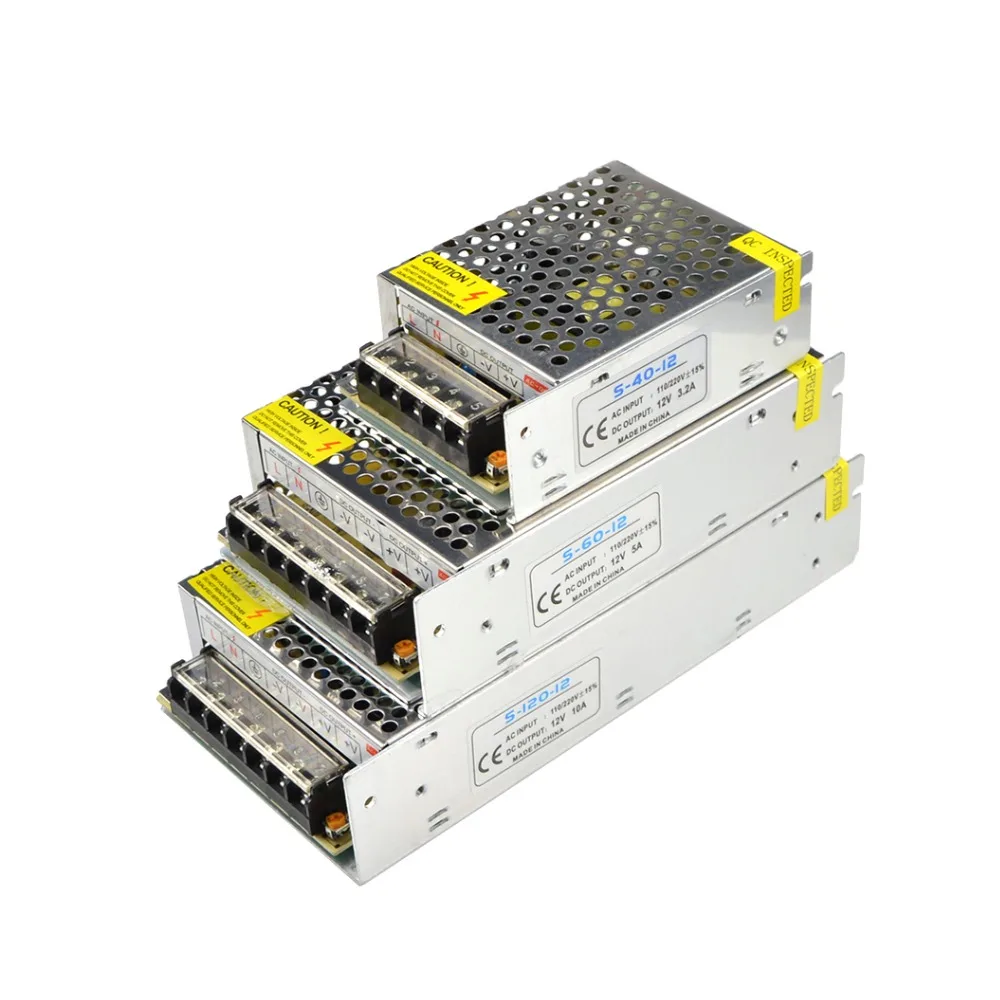 12V LED lighting Transformers Driver 1A 2A 3A 5A 10A 15A 20A 30A 40A Switch Power Supply Adapter Power 100W 180W 240W 360W 480W
12V LED lighting Transformers Driver 1A 2A 3A 5A 10A 15A 20A 30A 40A Switch Power Supply Adapter Power 100W 180W 240W 360W 480W