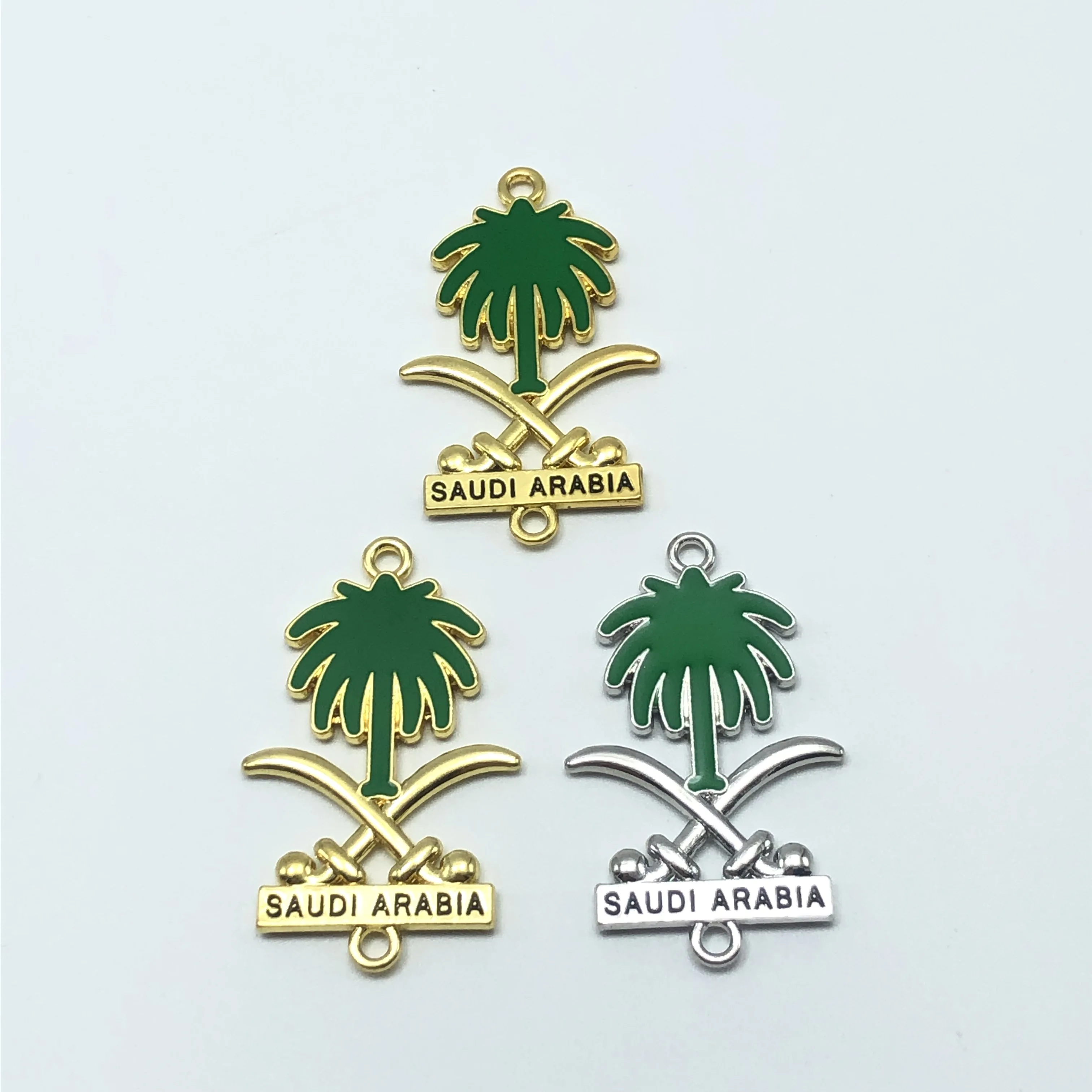 3pcs 28*46mm Charm popular Saudi Arabian date palm tree national flag Flag connector DIY handmade necklace Bracelet Jewelry
3pcs 28*46mm Charm popular Saudi Arabian date palm tree national flag Flag connector DIY handmade necklace Bracelet Jewelry