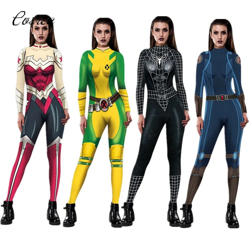 Cosplay Captain Marvel Wonder Woman Full Suit Costumes Onesie Women Avengers Iron Man Ladies Bodysuits Venom Spiderman Cosplay
Cosplay Captain Marvel Wonder Woman Full Suit Costumes Onesie Women Avengers Iron Man Ladies Bodysuits Venom Spiderman Cosplay