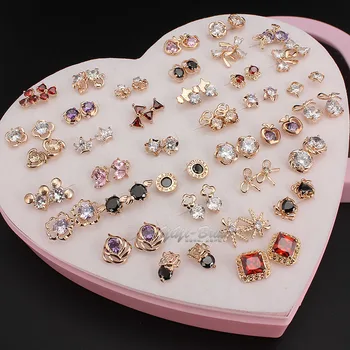 Wholesale 36 pairs/lot Girl Women's Lady Charming Rose Gold Earrings Mixed Colors Shiny Zircon Ear Stud Earrings Gift With Box
Wholesale 36 pairs/lot Girl Women's Lady Charming Rose Gold Earrings Mixed Colors Shiny Zircon Ear Stud Earrings Gift With Box