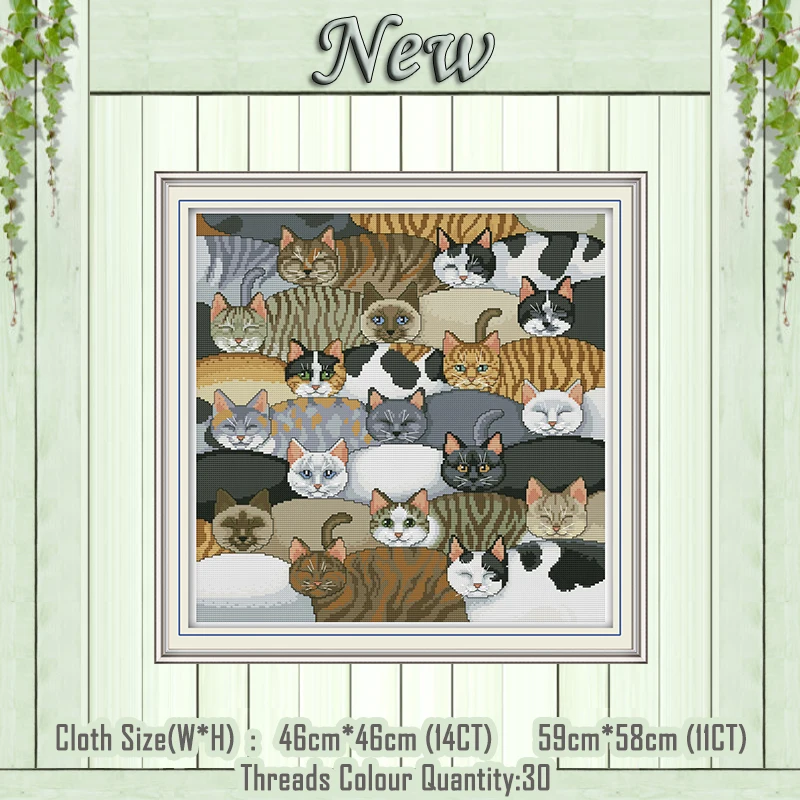 Cats animal cartoon diy painting counted printed on the canvas DMC 11CT 14CT kits chinese Cross Stitch embroidery needlework Set
Cats animal cartoon diy painting counted printed on the canvas DMC 11CT 14CT kits chinese Cross Stitch embroidery needlework Set
