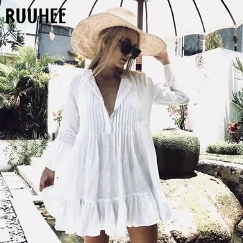 RUUHEE Sexy Beach Dress Cover-Up Bathing Suit Women Swimsuit Swimwear Summer Bikini Beach Wear A Line Ruffle Women Cover ups
RUUHEE Sexy Beach Dress Cover-Up Bathing Suit Women Swimsuit Swimwear Summer Bikini Beach Wear A Line Ruffle Women Cover ups