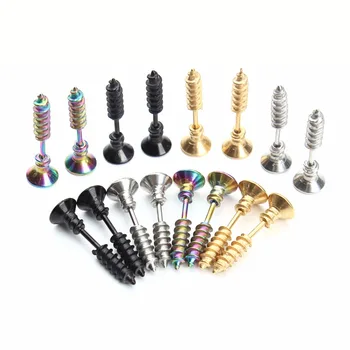LOULEUR 1Pair Steampunk Screw Stud Earrings Fashion Design Stainless Steel Body Piercing Ear Stud for Men Women Anti Allergic
LOULEUR 1Pair Steampunk Screw Stud Earrings Fashion Design Stainless Steel Body Piercing Ear Stud for Men Women Anti Allergic