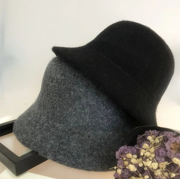New Fashion Women wool Winter Hat Solid Color Personality Black Woolen Hat Cap Female bucket hat wool
New Fashion Women wool Winter Hat Solid Color Personality Black Woolen Hat Cap Female bucket hat wool