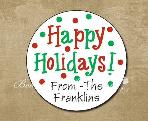 Personalized Happy Holidays Christmas Stickers,tags, Custom Gift Labels for Christmas,Cupcake toppers,Christmas Decorations
Personalized Happy Holidays Christmas Stickers,tags, Custom Gift Labels for Christmas,Cupcake toppers,Christmas Decorations