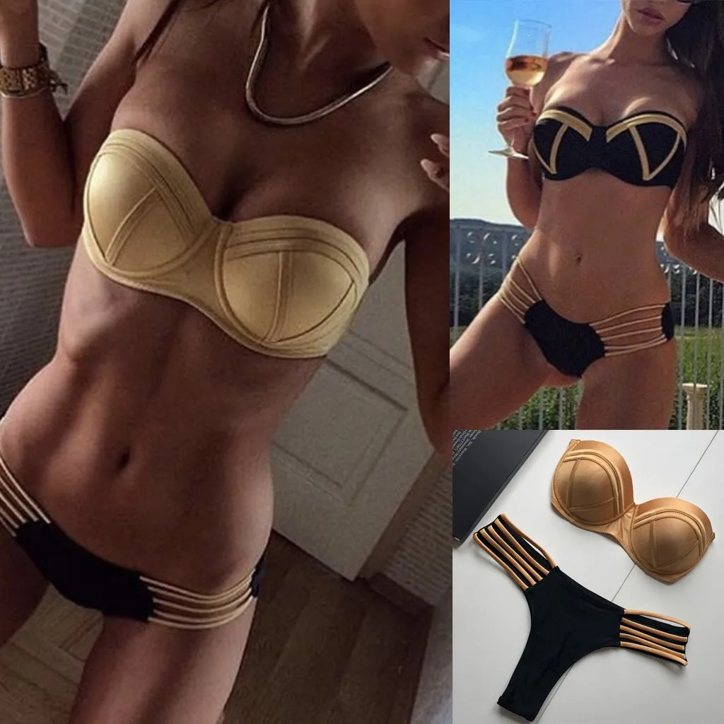Bikini 2019 Women Sexy Bikini Set Sport Swimwear Strapless Push-Up Padded Bikini Top Thong Swimsuit Bather Swimming Suit biquini
Bikini 2019 Women Sexy Bikini Set Sport Swimwear Strapless Push-Up Padded Bikini Top Thong Swimsuit Bather Swimming Suit biquini