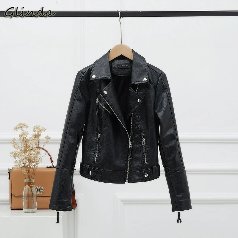 Motorcycle Faux Pu Leather Jacket Women Turn-down Collar Zipper Springautumn Female Coat Bomber Biker Ladies Leather Jackets
Motorcycle Faux Pu Leather Jacket Women Turn-down Collar Zipper Springautumn Female Coat Bomber Biker Ladies Leather Jackets