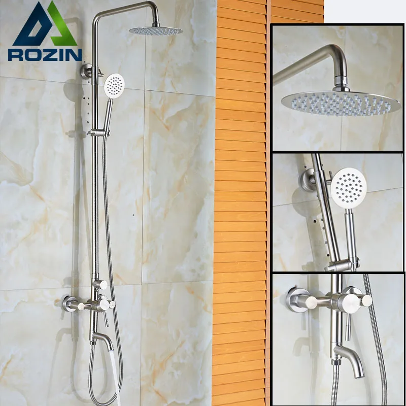 Brushed Nickel 12" Big Rainfall Shower Set Mixer In-wall Bath Shower Faucet with Tub Spout Ultrathin Handshower
Brushed Nickel 12" Big Rainfall Shower Set Mixer In-wall Bath Shower Faucet with Tub Spout Ultrathin Handshower