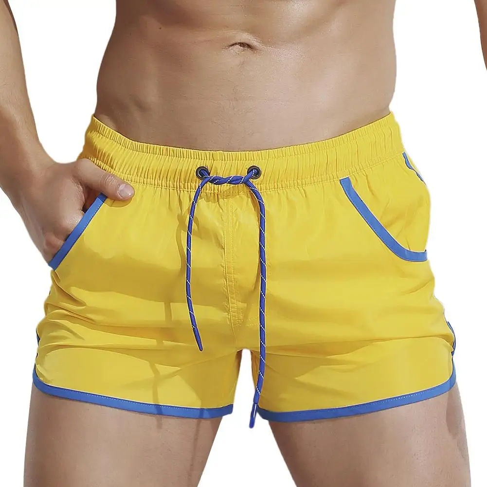 Men Summer fitness Gym Drawstring Shorts Color Block Beach Pants Swimming Trunks new | Мужская одежда