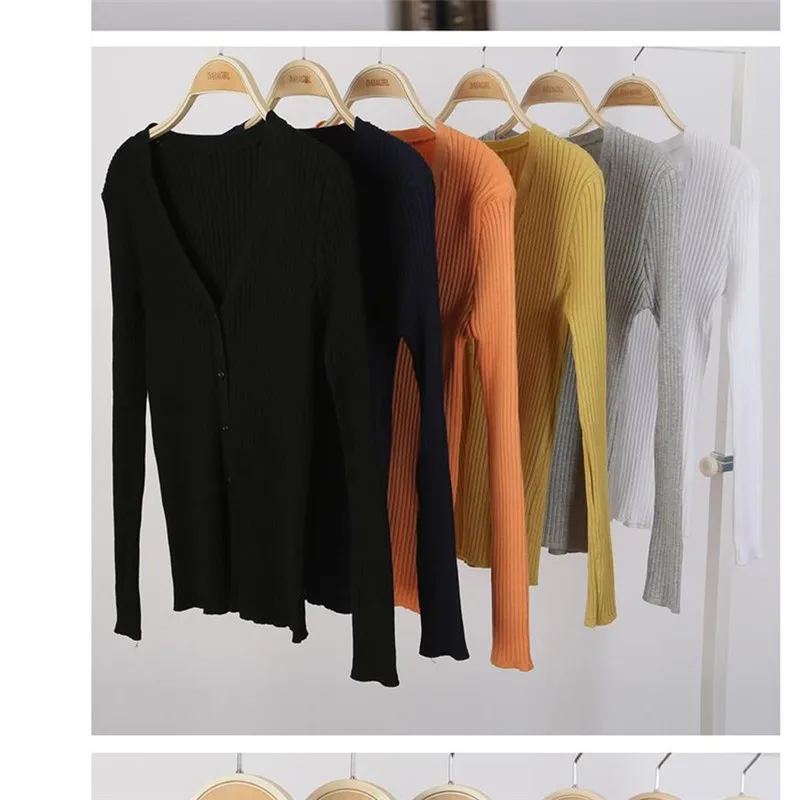 5 color v neck Sweater Cardigan Women's New Korean tight Sweater Women Coat Solid Knitting black grey Outwear Female Casual Open
5 color v neck Sweater Cardigan Women's New Korean tight Sweater Women Coat Solid Knitting black grey Outwear Female Casual Open