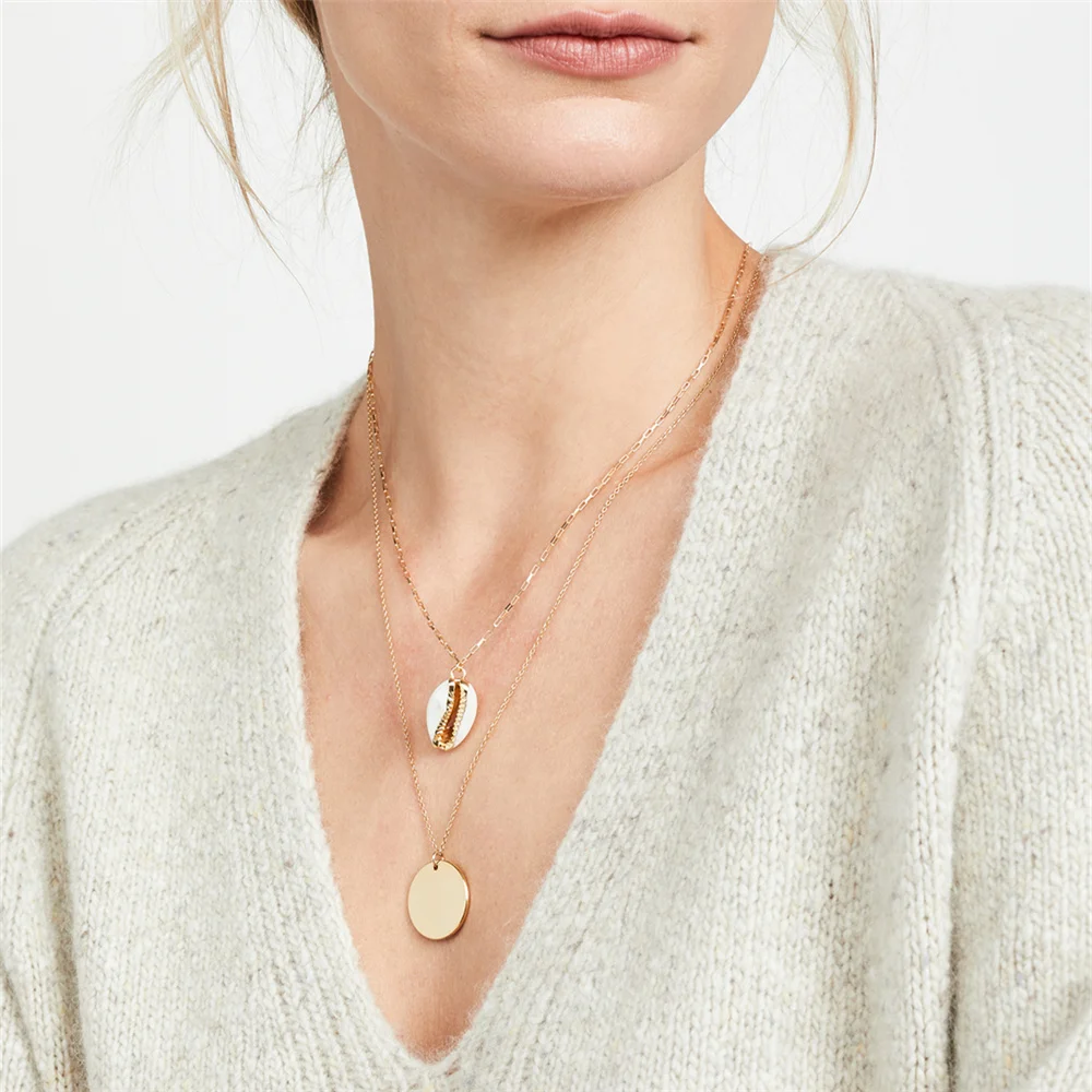 Bohemian Natural Cowrie Shell Double-layer Necklace 2019 Women Charm Simple Sequin Pendant Necklace Party Statement Jewelry
Bohemian Natural Cowrie Shell Double-layer Necklace 2019 Women Charm Simple Sequin Pendant Necklace Party Statement Jewelry