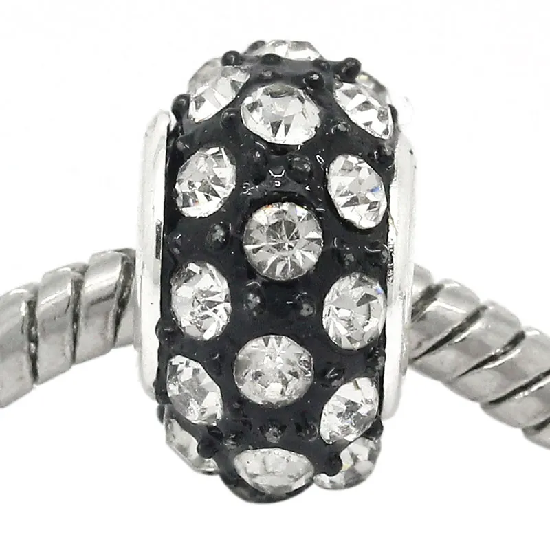 European Style Charm Copper Rhinestone Beads Round Black Clear Rhinestone About 14mmx8mm,Hole: Approx 4.8mm,1 Piece new
European Style Charm Copper Rhinestone Beads Round Black Clear Rhinestone About 14mmx8mm,Hole: Approx 4.8mm,1 Piece new
