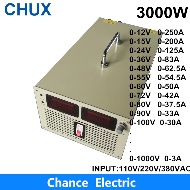 3000W 12V 15V 24V 36V 48V 72V 80V 90V 100V 110v 1000V Voltage Adjustable Display Switching Power Supply AC to DC Power Supply
3000W 12V 15V 24V 36V 48V 72V 80V 90V 100V 110v 1000V Voltage Adjustable Display Switching Power Supply AC to DC Power Supply