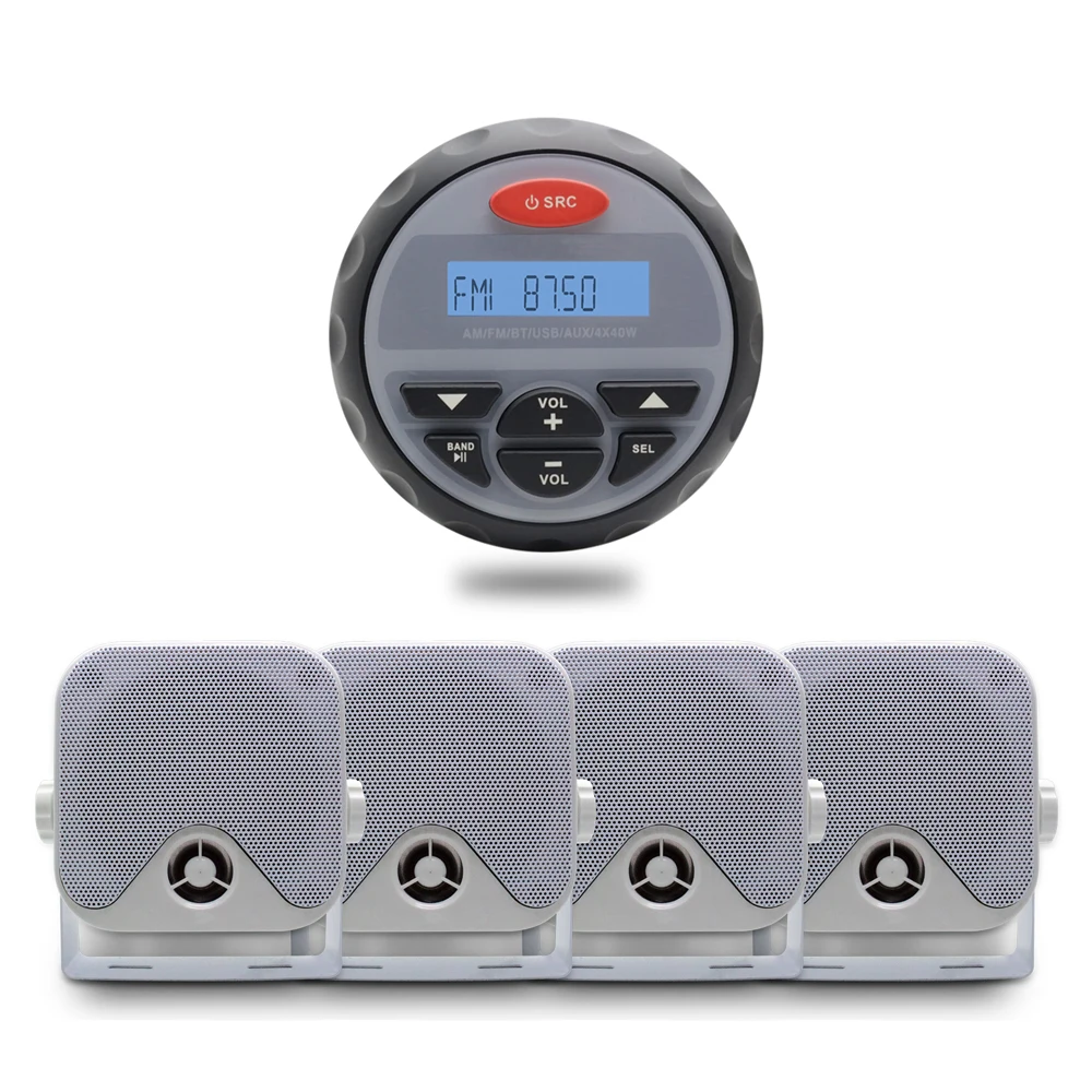 Marine Waterproof Bluetooth Radio FM AM Stereo MP3 Player Audio + Marine Waterproof Box Boat Speaker For Outdoor ATV UTV Car
Marine Waterproof Bluetooth Radio FM AM Stereo MP3 Player Audio + Marine Waterproof Box Boat Speaker For Outdoor ATV UTV Car