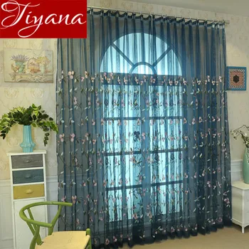 Curtain Floral Blue Embroidered Voile Living Room Bedroom Red Window Screen Voile Tulle Curtain Sheer Fabrics Blinds T&274#30
Curtain Floral Blue Embroidered Voile Living Room Bedroom Red Window Screen Voile Tulle Curtain Sheer Fabrics Blinds T&274#30