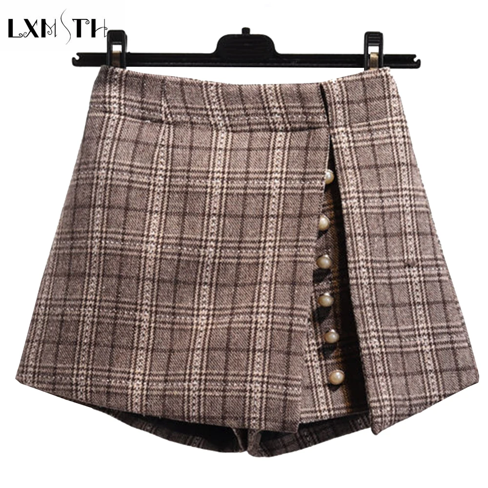 LXMSTH Korean Fashion Women Winter Wool Shorts Zipper Stright Woolen Short Skirts Irregular Split Plaid Pearl Shorts Vintage
LXMSTH Korean Fashion Women Winter Wool Shorts Zipper Stright Woolen Short Skirts Irregular Split Plaid Pearl Shorts Vintage