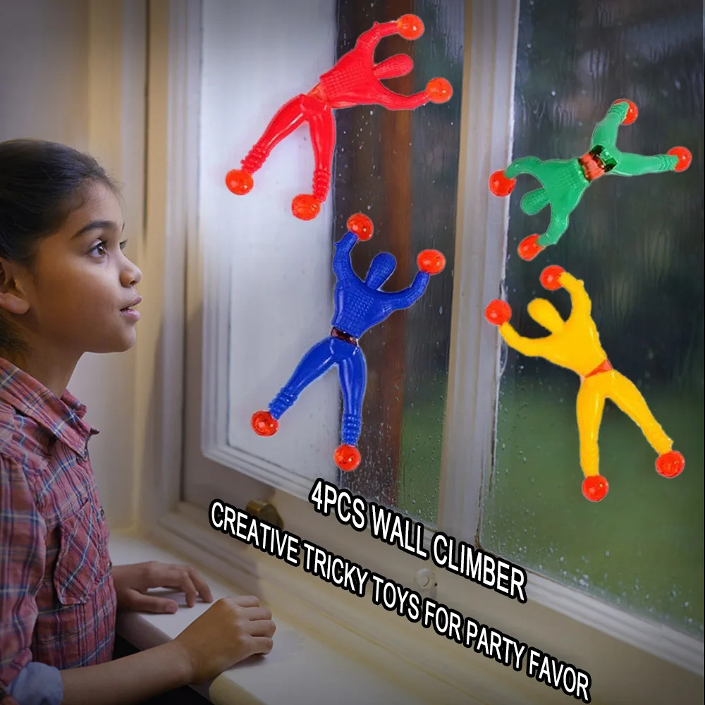 4Pcs Spider-mans Climbing Man Sticky Wall Climbing Man Rolling Men Creative Tricky Toys for Party Favor Kids Gift
4Pcs Spider-mans Climbing Man Sticky Wall Climbing Man Rolling Men Creative Tricky Toys for Party Favor Kids Gift