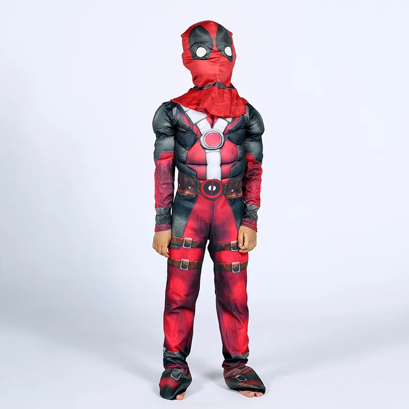 

Christmas Boys super hero party halloween superhero costumes for children child Avengers Muscle mask deadpool costume for kids