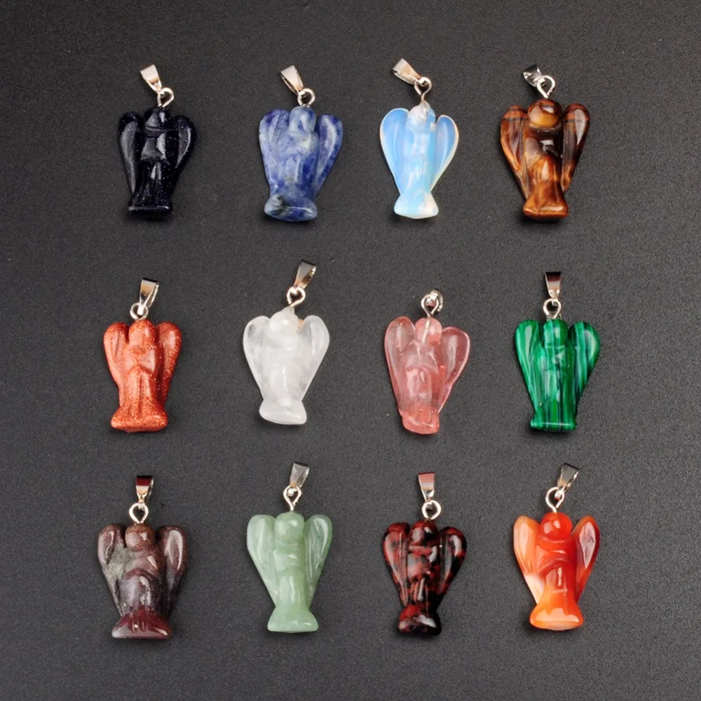 Wholesale 24Pcs Mixed Stone 20*15mm Natural Carved Roses Quartz Opal Pocket Guardian Angel Jewelry Charms Finding Pendants Free
Wholesale 24Pcs Mixed Stone 20*15mm Natural Carved Roses Quartz Opal Pocket Guardian Angel Jewelry Charms Finding Pendants Free
