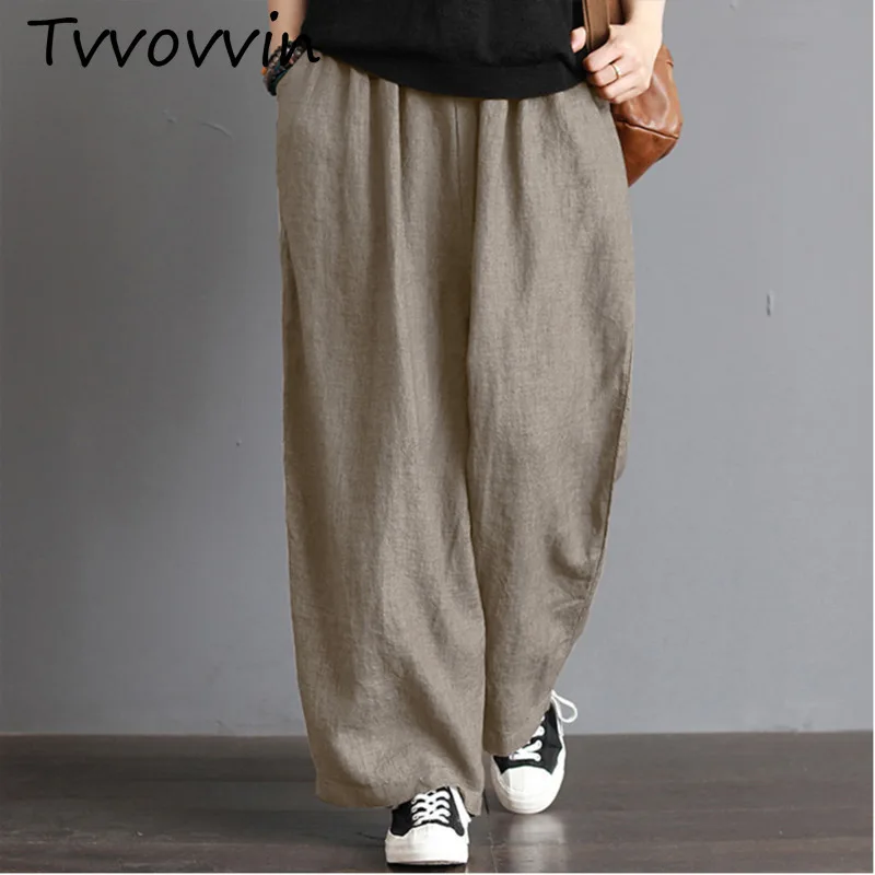 Plus Size CottonLinen Pants Women Casual Solid Wide Leg Trousers Autumn Large Vintage Pockets Elastic Waist Loose Pants 5xl V431
Plus Size CottonLinen Pants Women Casual Solid Wide Leg Trousers Autumn Large Vintage Pockets Elastic Waist Loose Pants 5xl V431