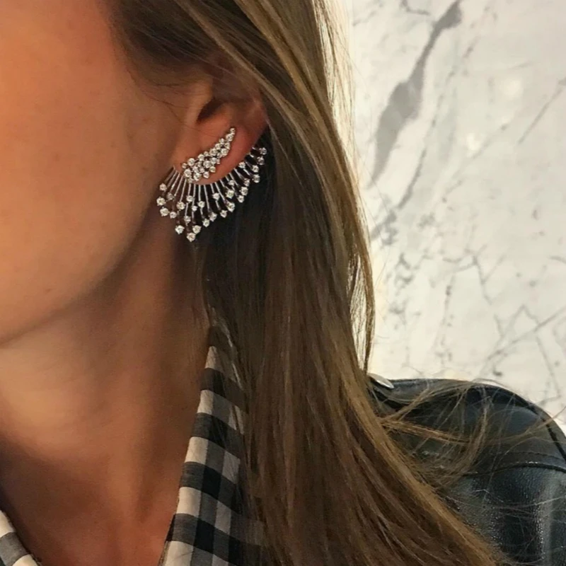 New Earings Fashion Jewelry Brincos Alloy Imitation Rhinestone Asymmetric Earrings Multi-layer Single Earrings For Women
New Earings Fashion Jewelry Brincos Alloy Imitation Rhinestone Asymmetric Earrings Multi-layer Single Earrings For Women