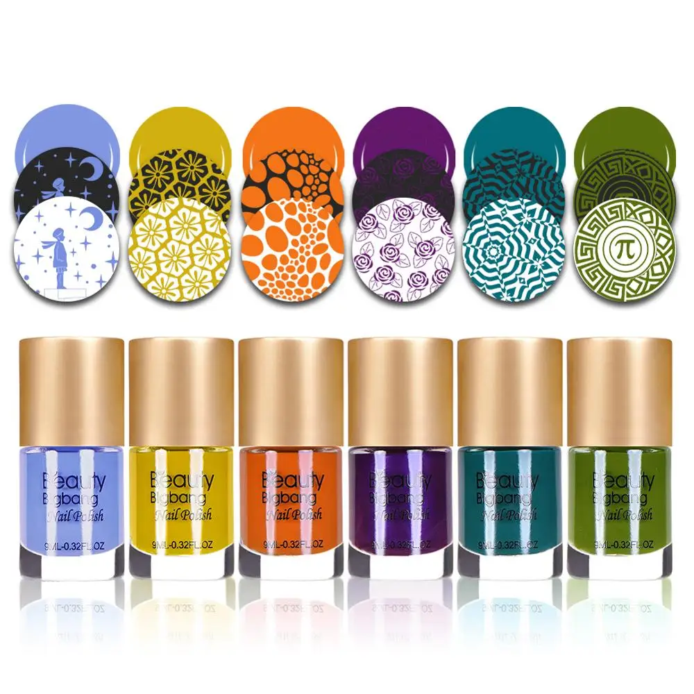 BEAUTYBIGBANG 1 Bottle 6 Colors Available Nail Stamping Gel Nail Polish Varnish Colorful Nail Art Plate Printing Polish Lacquer
BEAUTYBIGBANG 1 Bottle 6 Colors Available Nail Stamping Gel Nail Polish Varnish Colorful Nail Art Plate Printing Polish Lacquer