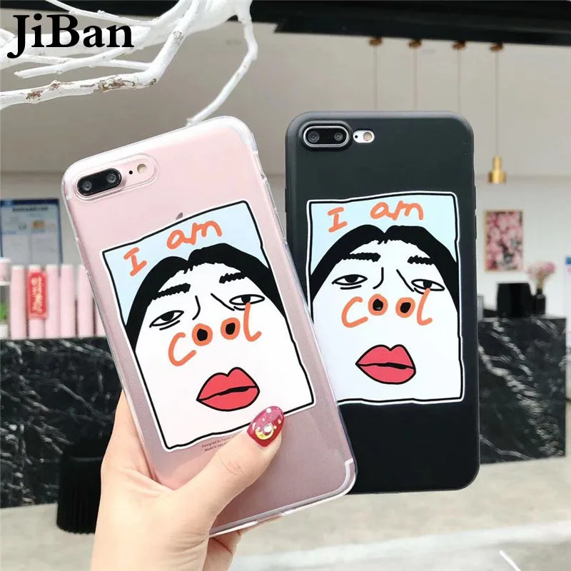 JiBan For iphone X Fashion Soft TPU Phone Case For iphone 7 6 6S 8 Plus Funny I AM COOL Back Cover Lovely Cartoon Couples Shell
JiBan For iphone X Fashion Soft TPU Phone Case For iphone 7 6 6S 8 Plus Funny I AM COOL Back Cover Lovely Cartoon Couples Shell